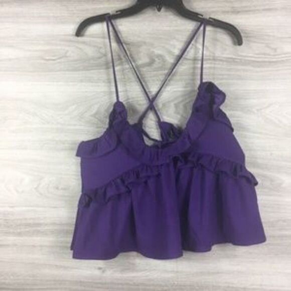 Romeo & Juliet Couture puprple Ruffled Babydoll Tank size M - Picture 3 of 6